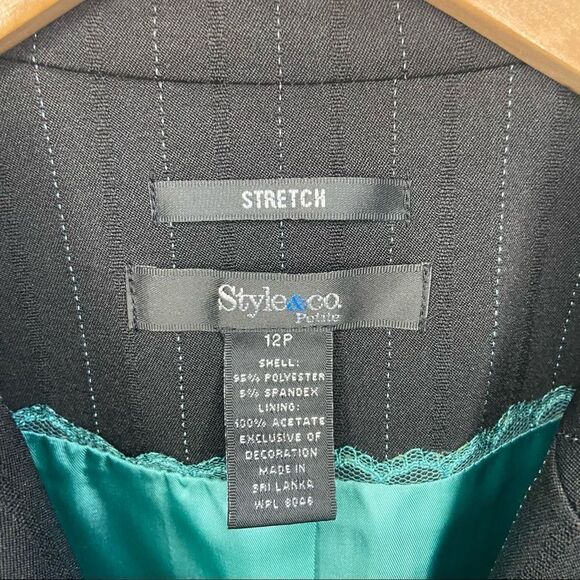 Style & Co pin stripe black blazer - Picture 6 of 9